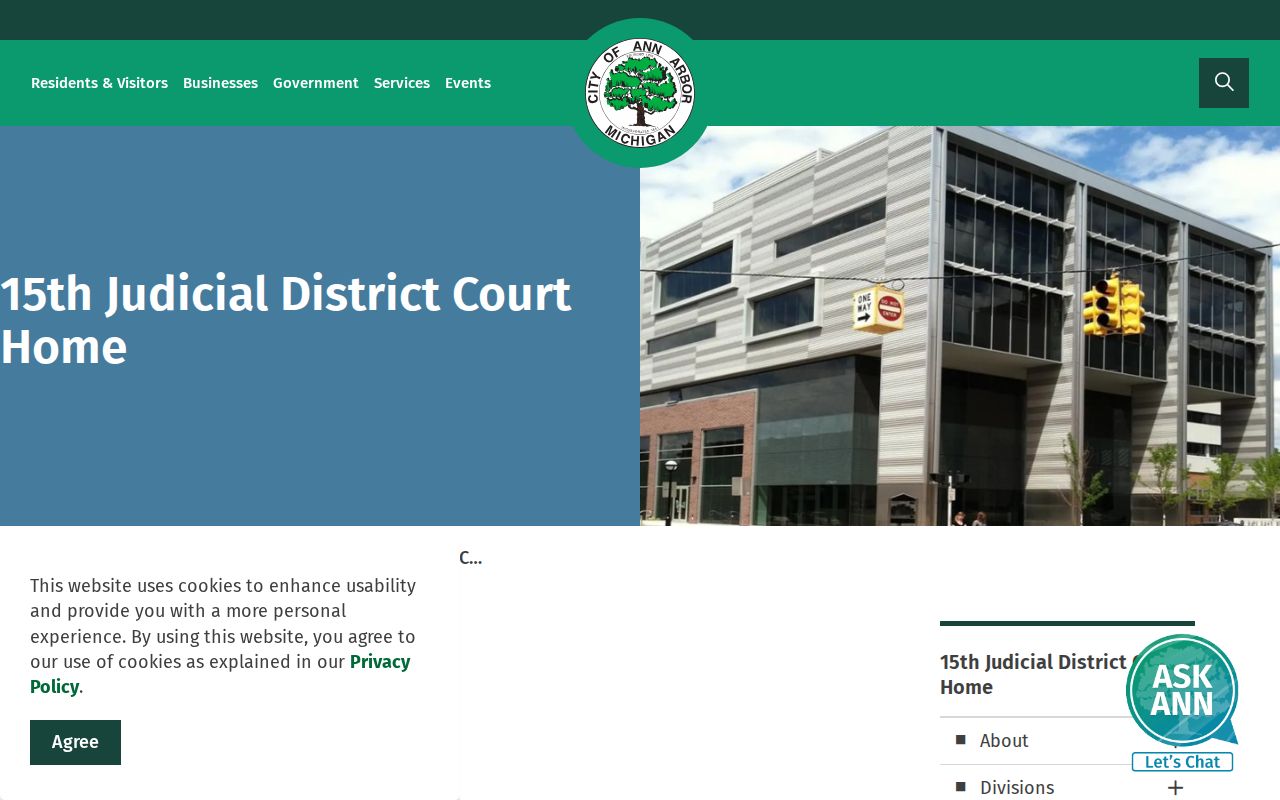 Ann Arbor court docket 15th District Court public access information