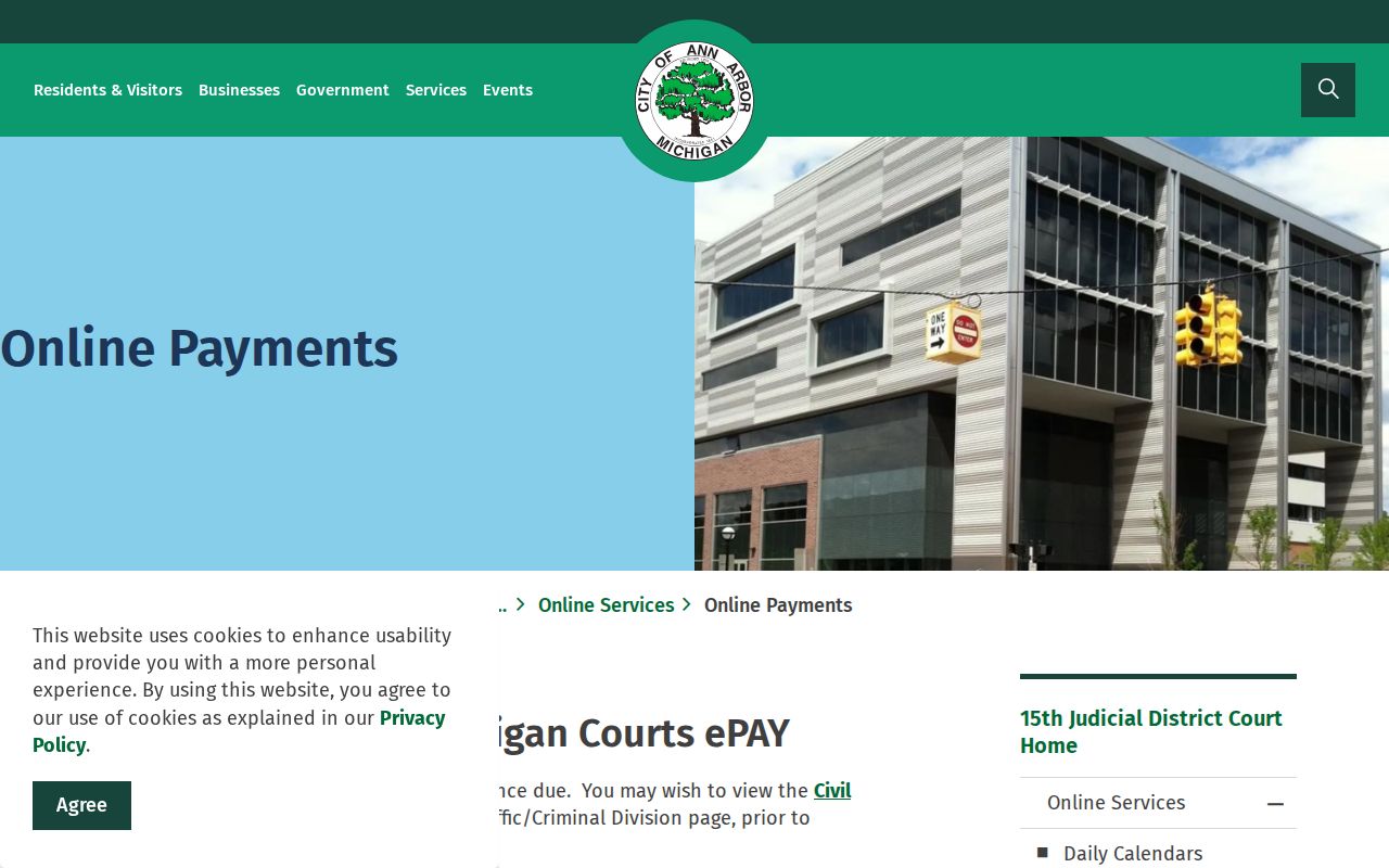 Ann Arbor court docket ticket and case payment instructions